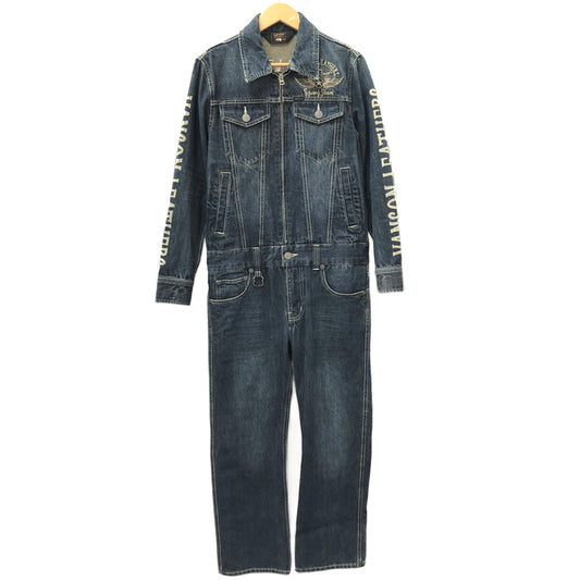 【中古品】【メンズ】 VANSON バンソン NVAO-301 デニム刺繍オールインワン つなぎ フライングスター ワークウエア 145-260706-rs-02-fur サイズ：不明 カラー：インディゴ 万代Net店