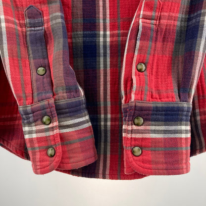【中古品】【メンズ】 TMT ティーエムティー HEAVY FLANNEL CHECK SHIRT 140-260104-WA-09-iwa サイズ：S カラー：レッド系 万代Net店