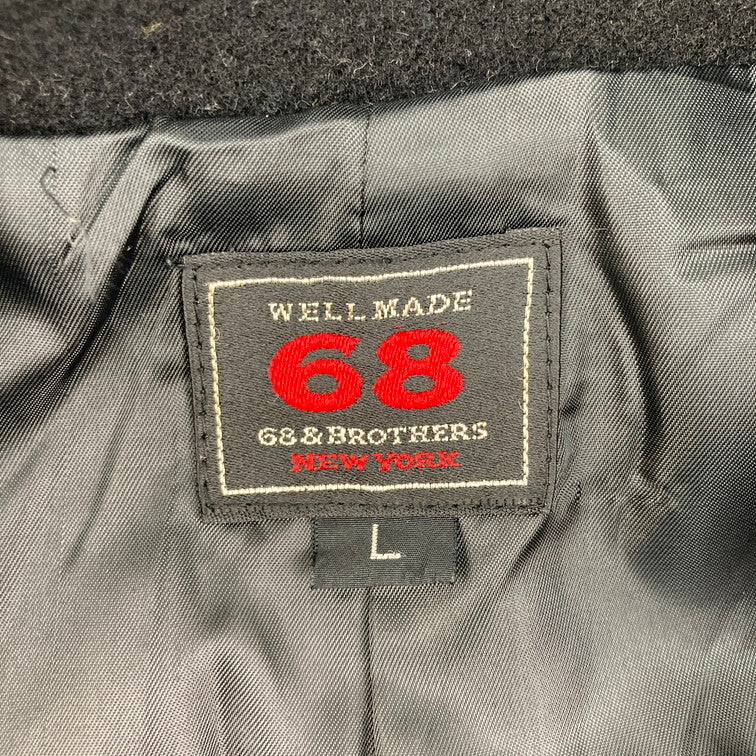 【中古品】【メンズ】 68&brothers シックスティエイトアンドブラザーズ Pコート アウター 147-260105-WA-01-iwa サイズ：L カラー：ブラック 万代Net店