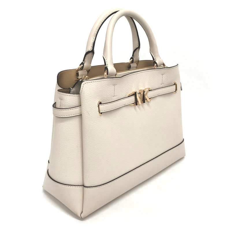 【中古品】【レディース】 MICHAEL KORS マイケルコース Reed Large Leather Belted Satchel 35S3G6RS3T ハンドバッグ 鞄 188-260706-rs-05-fur カラー：アイボリー 万代Net店