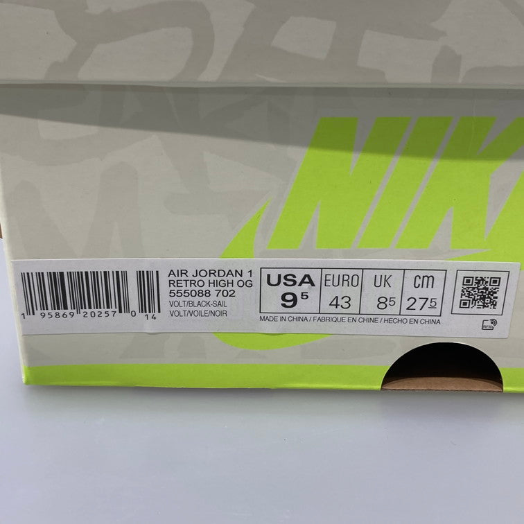 【中古美品】【メンズ】 NIKE ナイキ 555088-702 AIR JORDAN 1 RETRO HIGH OG VOLT VISIONAIRE 160-260423-WA-04-iwa サイズ：27.5cm カラー：VOLT/BLACK-SAIL 万代Net店