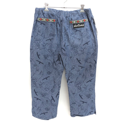 【中古品】【メンズ】 WILD THINGS ワイルドシングス CROPPED PANTS 7分丈パンツ ボトムス 総柄 155-260706-rs-07-fur サイズ：L カラー：ブルー 万代Net店
