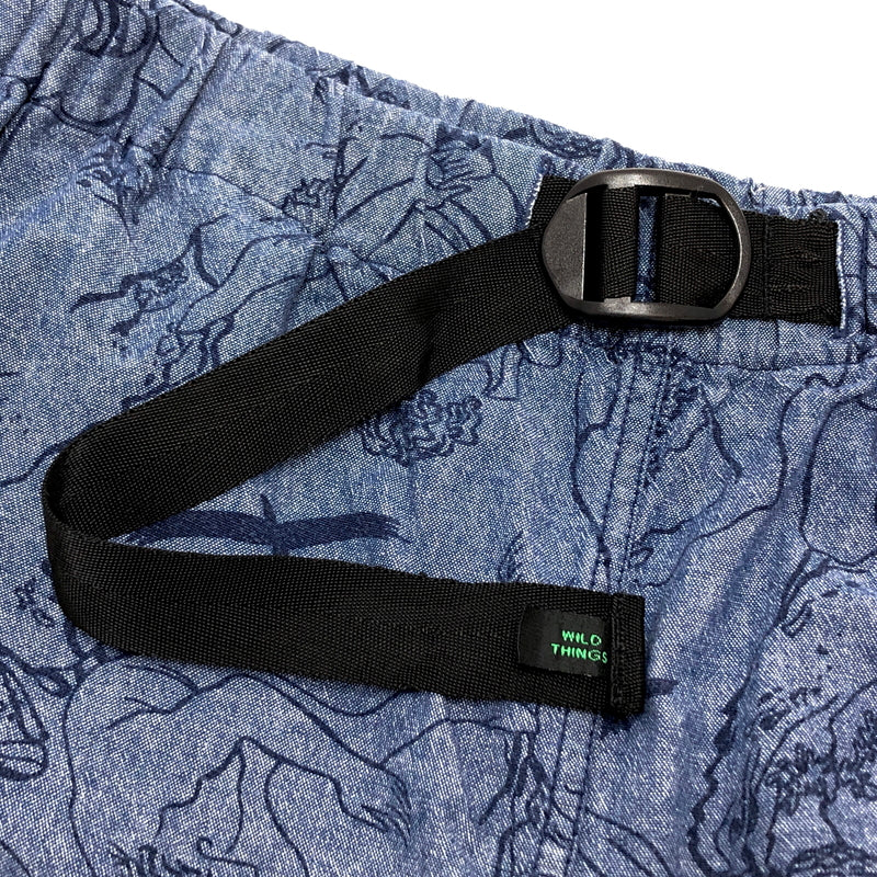 【中古品】【メンズ】 WILD THINGS ワイルドシングス CROPPED PANTS 7分丈パンツ ボトムス 総柄 155-260706-rs-07-fur サイズ：L カラー：ブルー 万代Net店