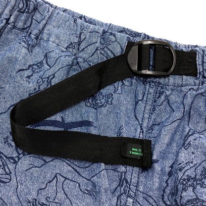 【中古品】【メンズ】 WILD THINGS ワイルドシングス CROPPED PANTS 7分丈パンツ ボトムス 総柄 155-260706-rs-07-fur サイズ：L カラー：ブルー 万代Net店