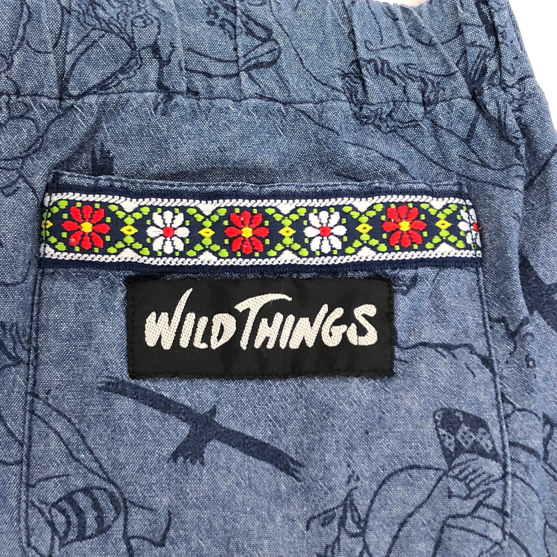【中古品】【メンズ】 WILD THINGS ワイルドシングス CROPPED PANTS 7分丈パンツ ボトムス 総柄 155-260706-rs-07-fur サイズ：L カラー：ブルー 万代Net店