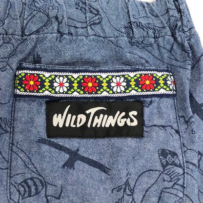 【中古品】【メンズ】 WILD THINGS ワイルドシングス CROPPED PANTS 7分丈パンツ ボトムス 総柄 155-260706-rs-07-fur サイズ：L カラー：ブルー 万代Net店