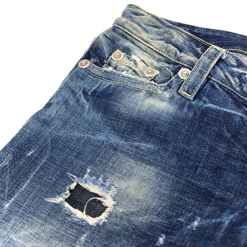 【現状渡し品】【レディース】 DSQUARED2 ディースクエアード Cropped Jeans デニムパンツ クロップド丈 ペイント ダメージ加工 ジーンズ ボトムス 152-241213-rs-04-fur サイズ：40 カラー：インディゴ 万代Net店