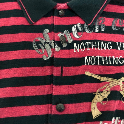 【現状渡し品】【メンズ】 roar ロアー BORDER S/S SHIRT 09SRT-35 ボーダー 半袖 シャツ トップス 古着 142-260706-rs-10-fur サイズ：2 カラー：ブラック/レッド系 万代Net店