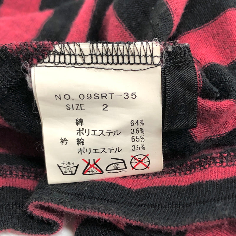 【現状渡し品】【メンズ】 roar ロアー BORDER S/S SHIRT 09SRT-35 ボーダー 半袖 シャツ トップス 古着 142-260706-rs-10-fur サイズ：2 カラー：ブラック/レッド系 万代Net店