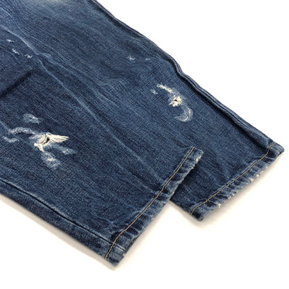 【現状渡し品】【レディース】 DSQUARED2 ディースクエアード Cropped Jeans デニムパンツ クロップド丈 ペイント ダメージ加工 ジーンズ ボトムス 152-241213-rs-04-fur サイズ：40 カラー：インディゴ 万代Net店