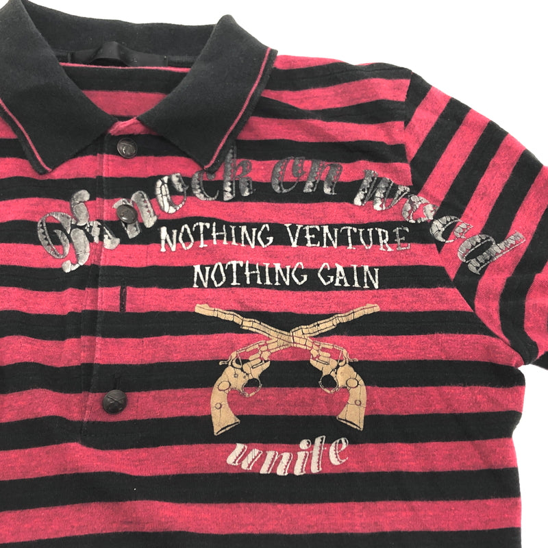 【現状渡し品】【メンズ】 roar ロアー BORDER S/S SHIRT 09SRT-35 ボーダー 半袖 シャツ トップス 古着 142-260706-rs-10-fur サイズ：2 カラー：ブラック/レッド系 万代Net店