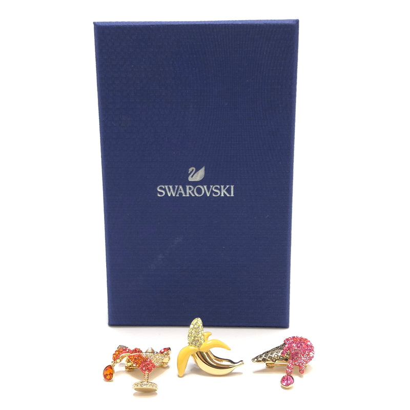 【中古品】【レディース】 SWAROVSKI スワロフスキー NO REGRETS BROOCH SET カクテル アイスクリーム バナナ ブローチ ３点セット アクセサリー 193-260929-rs-02-fur カラー：マルチカラー 万代Net店