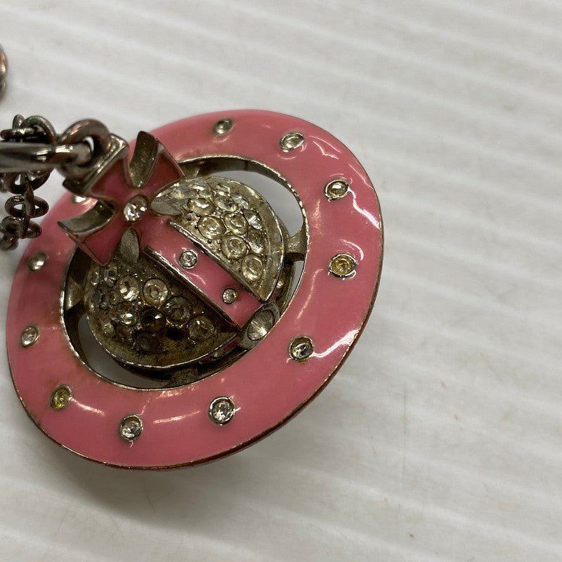 【現状渡し品】【メンズ/レディース】 VIVIENNE WESTWOOD ヴィヴィアンウエストウッド PAVE 3D ORB NECKLACE パヴェ オーブ ネックレス アクセサリー 192-261013-kh-13-izu カラー：シルバー×ピンク 万代Net店