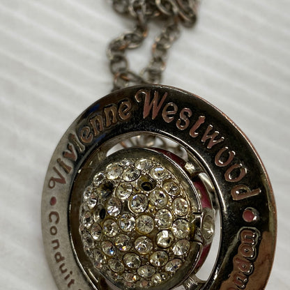【現状渡し品】【メンズ/レディース】 VIVIENNE WESTWOOD ヴィヴィアンウエストウッド PAVE 3D ORB NECKLACE パヴェ オーブ ネックレス アクセサリー 192-261013-kh-13-izu カラー：シルバー×ピンク 万代Net店