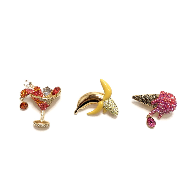 【中古品】【レディース】 SWAROVSKI スワロフスキー NO REGRETS BROOCH SET カクテル アイスクリーム バナナ ブローチ ３点セット アクセサリー 193-260929-rs-02-fur カラー：マルチカラー 万代Net店