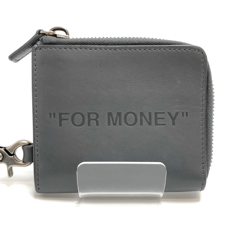 【中古品】【メンズ】 OFF-WHITE オフホワイト DEBOSSED QUOTE CHAIN WALLET OMNC021F21LEA0010909 デボス クォート チェーン ウォレット 小銭入れ 財布 200-260929-rs-03-fur カラー：グレー 万代Net店