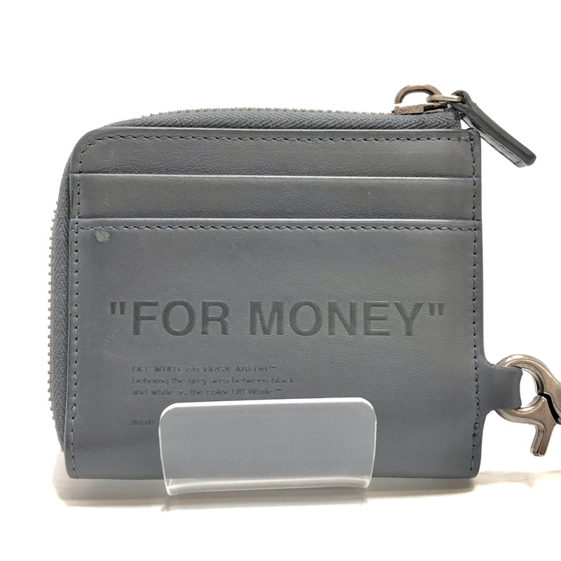 【中古品】【メンズ】 OFF-WHITE オフホワイト DEBOSSED QUOTE CHAIN WALLET OMNC021F21LEA0010909 デボス クォート チェーン ウォレット 小銭入れ 財布 200-260929-rs-03-fur カラー：グレー 万代Net店