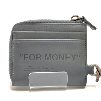 【中古品】【メンズ】 OFF-WHITE オフホワイト DEBOSSED QUOTE CHAIN WALLET OMNC021F21LEA0010909 デボス クォート チェーン ウォレット 小銭入れ 財布 200-260929-rs-03-fur カラー：グレー 万代Net店