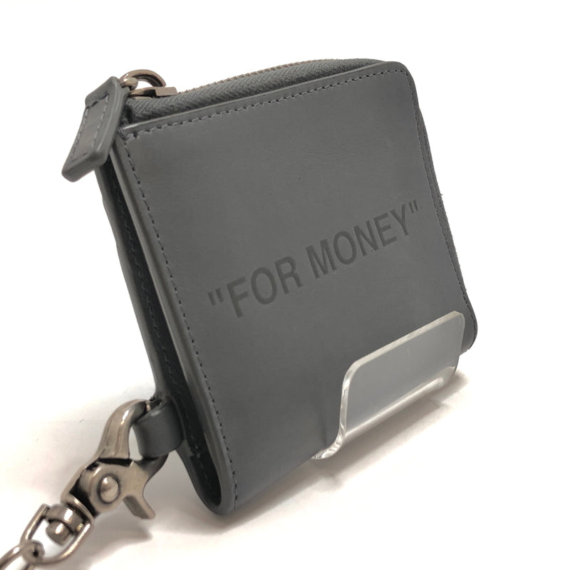 【中古品】【メンズ】 OFF-WHITE オフホワイト DEBOSSED QUOTE CHAIN WALLET OMNC021F21LEA0010909 デボス クォート チェーン ウォレット 小銭入れ 財布 200-260929-rs-03-fur カラー：グレー 万代Net店