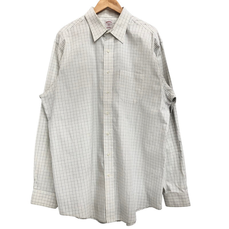 【現状渡し品】【メンズ】 Brooks Brothers ブルックスブラザーズ 90S L/S CHECK SHIRT チェックシャツ 長袖 トップス ヴィンテージ 146-260420-rs-03-fur サイズ：17-6/7 カラー：ホワイト/ブルー系 万代Net店