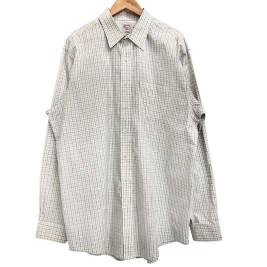 【現状渡し品】【メンズ】 Brooks Brothers ブルックスブラザーズ 90S L/S CHECK SHIRT チェックシャツ 長袖 トップス ヴィンテージ 146-260420-rs-03-fur サイズ：17-6/7 カラー：ホワイト/ブルー系 万代Net店