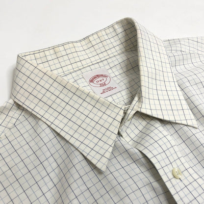 【現状渡し品】【メンズ】 Brooks Brothers ブルックスブラザーズ 90S L/S CHECK SHIRT チェックシャツ 長袖 トップス ヴィンテージ 146-260420-rs-03-fur サイズ：17-6/7 カラー：ホワイト/ブルー系 万代Net店