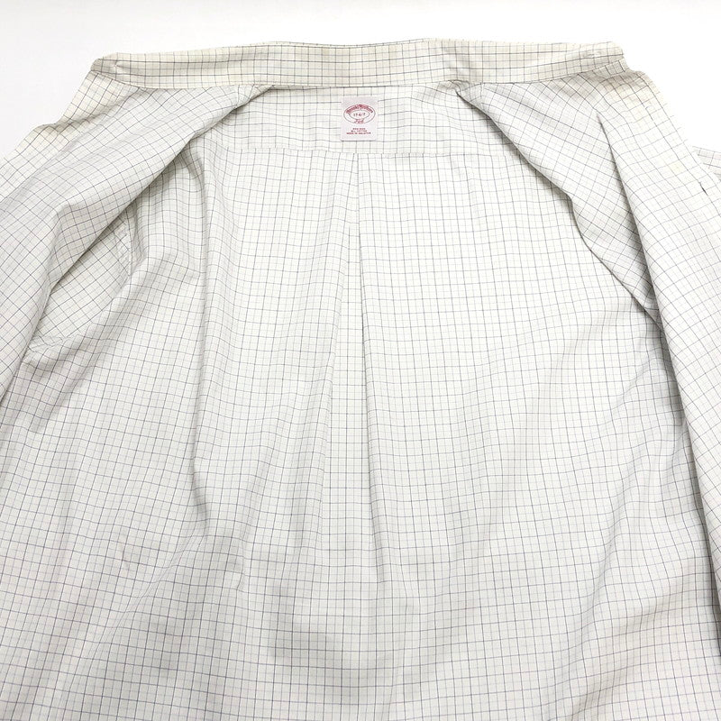 【現状渡し品】【メンズ】 Brooks Brothers ブルックスブラザーズ 90S L/S CHECK SHIRT チェックシャツ 長袖 トップス ヴィンテージ 146-260420-rs-03-fur サイズ：17-6/7 カラー：ホワイト/ブルー系 万代Net店