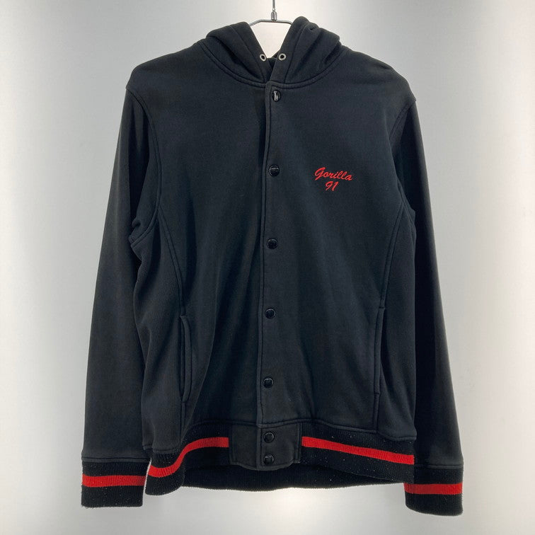 【中古品】【メンズ】 X-LARGE SNAP FRONT SWEAT HOODIE 0123203 ブルゾン 142-260106-WA-03-iwa サイズ：M カラー：ブラック レッド 万代Net店