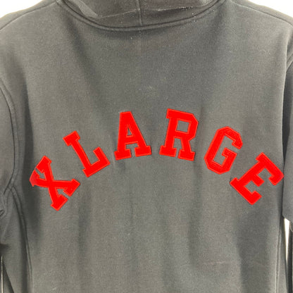 【中古品】【メンズ】 X-LARGE SNAP FRONT SWEAT HOODIE 0123203 ブルゾン 142-260106-WA-03-iwa サイズ：M カラー：ブラック レッド 万代Net店