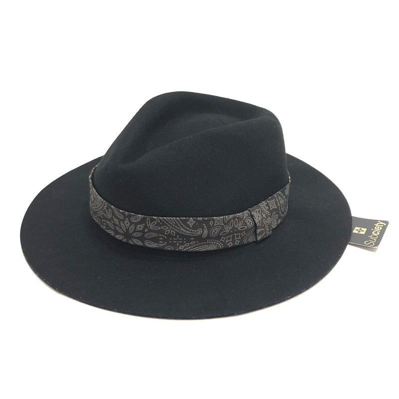 【中古品】【メンズ】 Subciety サブサエティ PAISELY RIBBON HAT 103-86171 ペイズリーリボンハット 帽子 185-260929-rs-05-fur サイズ：FREE カラー：ブラック 万代Net店