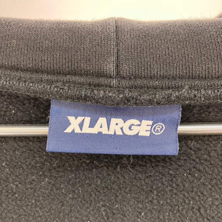 【中古品】【メンズ】 X-LARGE SNAP FRONT SWEAT HOODIE 0123203 ブルゾン 142-260106-WA-03-iwa サイズ：M カラー：ブラック レッド 万代Net店