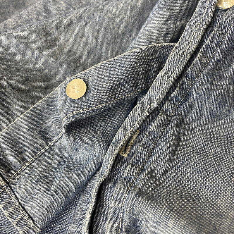 【中古品】【メンズ】 OLD STUSSY オールド ステューシー USA製 CHAMBRAY LS SHIRT シャンブレー ロングスリーブ シャツ トップス 142-260822-kh-02-izu サイズ：M カラー：ライトブルー 万代Net店