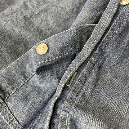 【中古品】【メンズ】 OLD STUSSY オールド ステューシー USA製 CHAMBRAY LS SHIRT シャンブレー ロングスリーブ シャツ トップス 142-260822-kh-02-izu サイズ：M カラー：ライトブルー 万代Net店