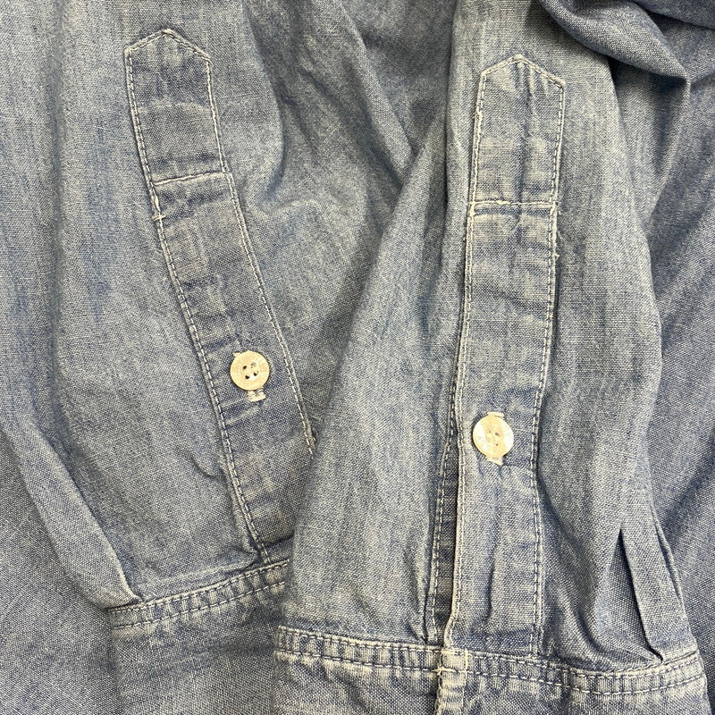 【中古品】【メンズ】 OLD STUSSY オールド ステューシー USA製 CHAMBRAY LS SHIRT シャンブレー ロングスリーブ シャツ トップス 142-260822-kh-02-izu サイズ：M カラー：ライトブルー 万代Net店