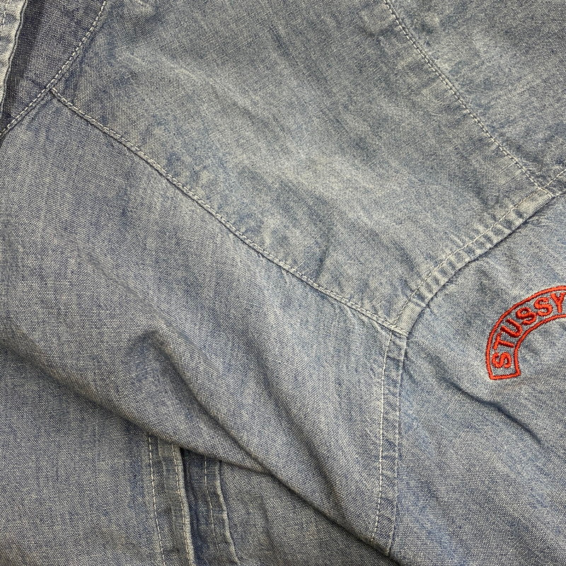 【中古品】【メンズ】 OLD STUSSY オールド ステューシー USA製 CHAMBRAY LS SHIRT シャンブレー ロングスリーブ シャツ トップス 142-260822-kh-02-izu サイズ：M カラー：ライトブルー 万代Net店