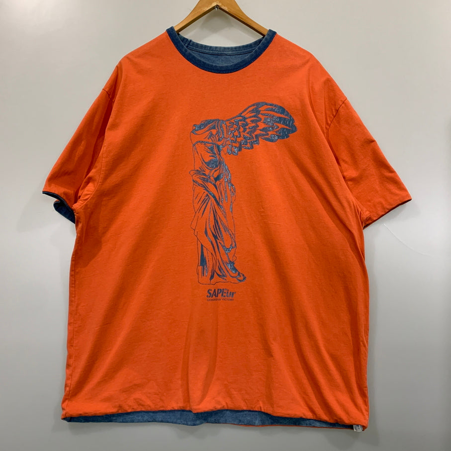 【中古品】【メンズ】 SAPEUR サプール 24SS A ELEGANTES REVERSIBLE SS TEE ア エレガンテス リバーシブル ショートスリーブ 半袖Tシャツ メンズ トップス 142-261005-em-06-min サイズ：XXL カラー：ブルー/オレンジ 万代Net店
