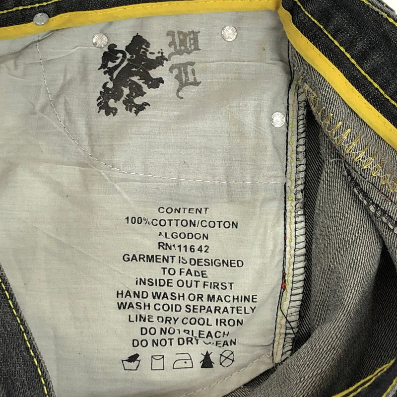 【中古品】【メンズ】 COOGI クージー BAGGY DENIM PANT デニムパンツ 刺繍 ダメージ Gパン ジーンズ ボトムス 古着 ヴィンテージ 157-260708-rs-06-fur サイズ：W32 カラー：ブラックインディゴ 万代Net店