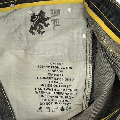 【中古品】【メンズ】 COOGI クージー BAGGY DENIM PANT デニムパンツ 刺繍 ダメージ Gパン ジーンズ ボトムス 古着 ヴィンテージ 157-260708-rs-06-fur サイズ：W32 カラー：ブラックインディゴ 万代Net店