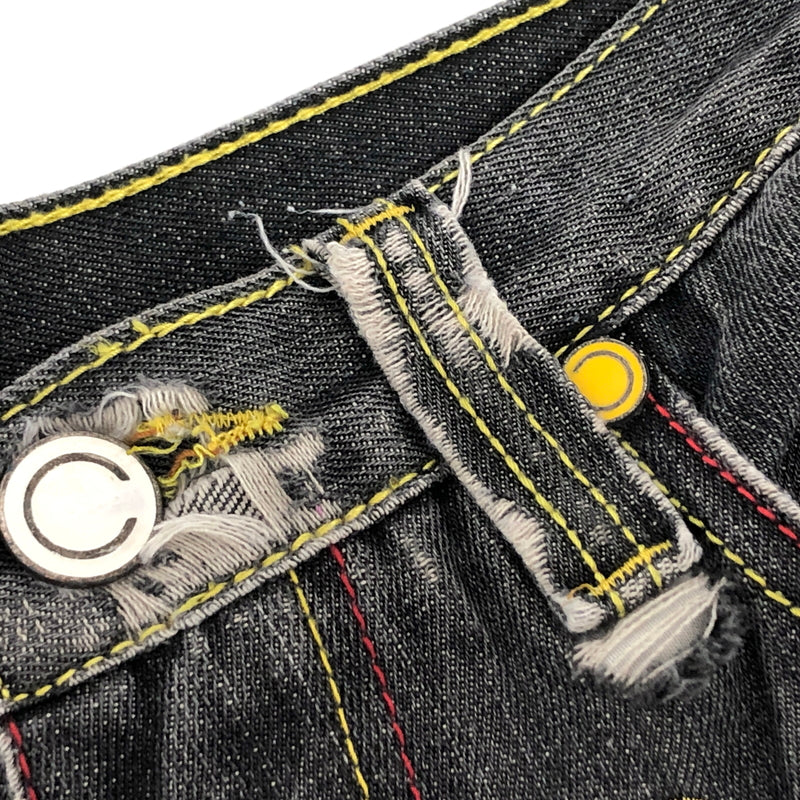 【中古品】【メンズ】 COOGI クージー BAGGY DENIM PANT デニムパンツ 刺繍 ダメージ Gパン ジーンズ ボトムス 古着 ヴィンテージ 157-260708-rs-06-fur サイズ：W32 カラー：ブラックインディゴ 万代Net店