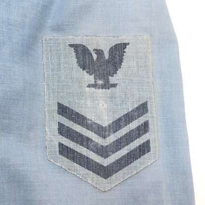 【ジャンク品】【メンズ】 USED US NAVY 80S CHAMBRAY TYPE2 長袖 シャツ トップス 古着 ヴィンテージ 146-260708-rs-08-fur サイズ：不明 カラー：ライトブルー 万代Net店