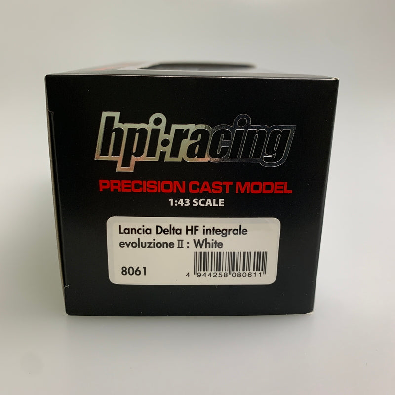 【現状渡し品】 HPI 1/43 ランチア デルタ HF インテグラーレ エヴォルツォーネ2 ホワイト ミニカー 061-260427-AS-12-min 万代Net店