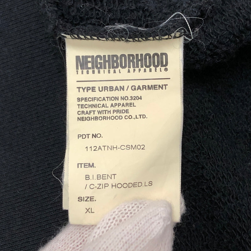 【現状渡し品】【メンズ】 NEIGHBORHOOD ネイバーフッド BLACK ICON 112ATNH-CSM02 ジップパーカー 長袖 トップス 古着 142-260708-rs-09-fur サイズ：XL カラー：ブラック 万代Net店