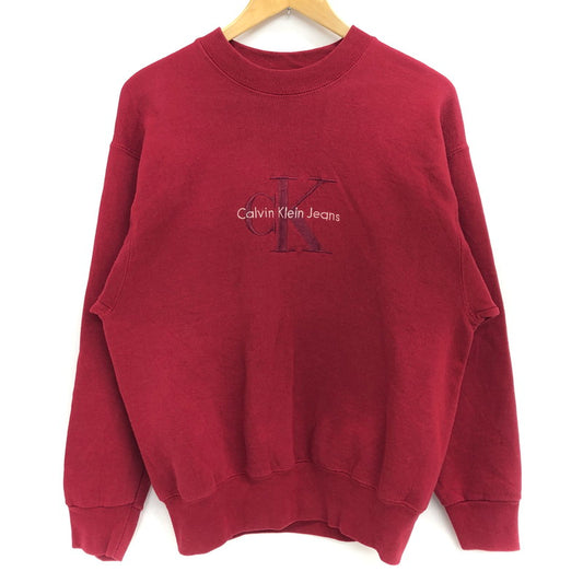 【ジャンク品】【メンズ】 90S SWEATSHIRT スウェット トレーナー USA製 長袖 トップス 古着 ヴィンテージ系 146-260421-rs-01-fur サイズ：M カラー：レッド系 万代Net店