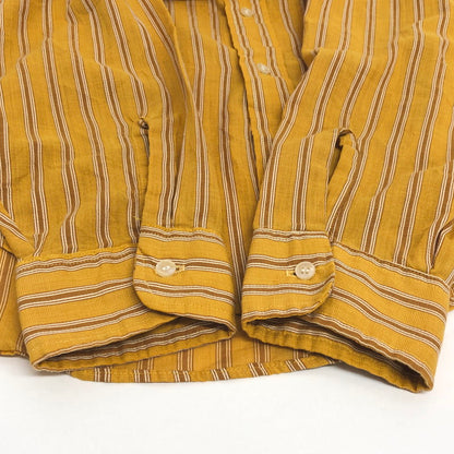 【ジャンク品】【メンズ】 70'S STRIPE SHIRT ストライプ シャツ 長袖 トップス 古着 ヴィンテージ系 146-260421-rs-03-fur サイズ：L カラー：マスタード・イエロー系 万代Net店