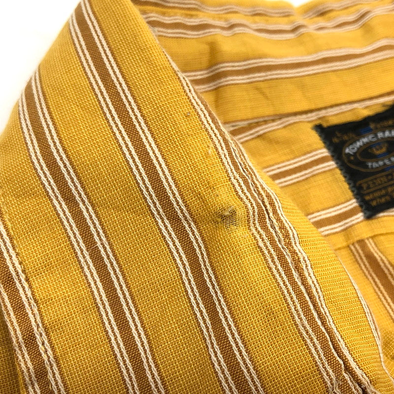 【ジャンク品】【メンズ】 70'S STRIPE SHIRT ストライプ シャツ 長袖 トップス 古着 ヴィンテージ系 146-260421-rs-03-fur サイズ：L カラー：マスタード・イエロー系 万代Net店