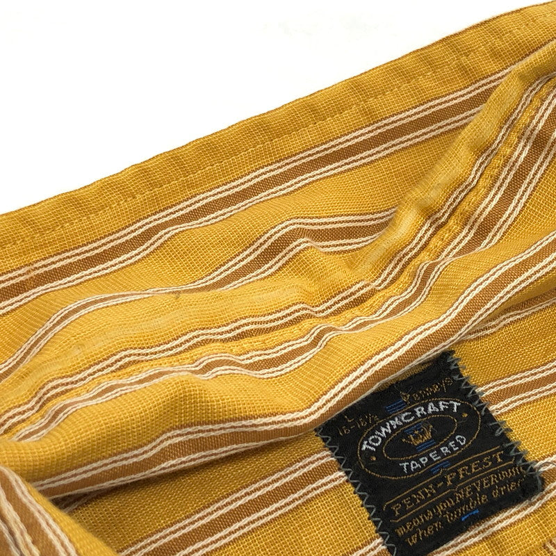 【ジャンク品】【メンズ】 70'S STRIPE SHIRT ストライプ シャツ 長袖 トップス 古着 ヴィンテージ系 146-260421-rs-03-fur サイズ：L カラー：マスタード・イエロー系 万代Net店