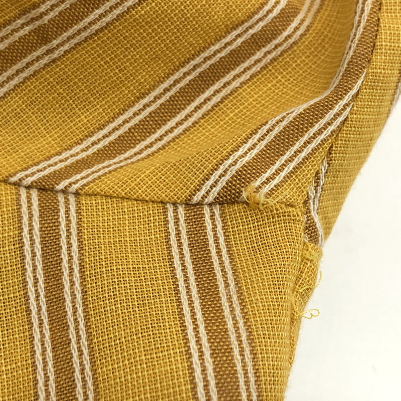 【ジャンク品】【メンズ】 70'S STRIPE SHIRT ストライプ シャツ 長袖 トップス 古着 ヴィンテージ系 146-260421-rs-03-fur サイズ：L カラー：マスタード・イエロー系 万代Net店