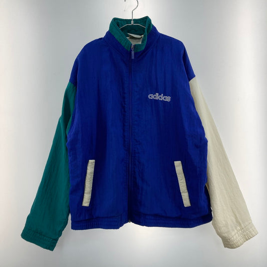 【中古品】【メンズ】 adidas アディダス 90ｓ ナイロンジャケット 148-260107-WA-04-iwa サイズ：L カラー：ブルー グリーン ホワイト 万代Net店