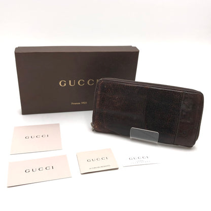 【ジャンク品】【メンズ/レディース】 GUCCI グッチ マイクログッチシマ ミストラル 256439 長財布 ロングウォレット レザー 財布 181-240425-rs-02-fur カラー：ブラウン 万代Net店