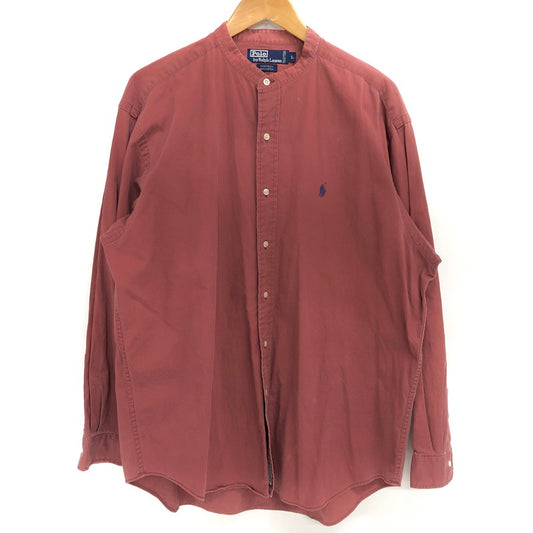【ジャンク品】【メンズ】 90S POSTBOY LS SHIRT ノーカラー シャツ 長袖 トップス 古着 ヴィンテージ系 146-260421-rs-05-fur サイズ：L カラー：ボルドー系 万代Net店